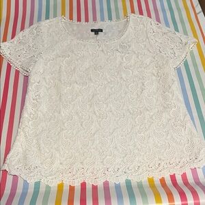 Talbots Size 6 NWT White Lace Blouse